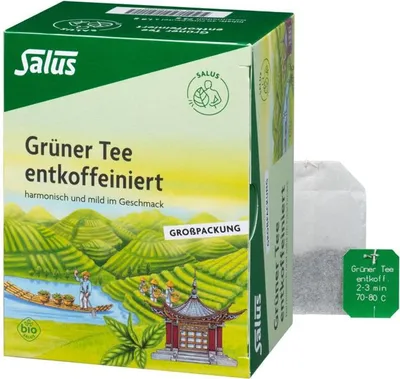 Obrázek produktu pro Salus, zelený čaj bez kofeinu, 40 sáčků,kvalita
