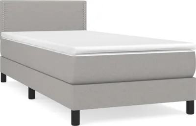 Produktbild von vidaXL Boxspringbett mit Matratze Hellgrau 90x190 cm Stoff