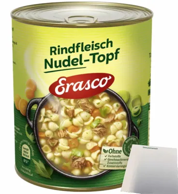 Produktbild von Erasco Rindfleisch Nudeltopf (800g Dose) + usy Block
