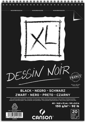 Produktbild von CANSON Skizzen und Studienblock XL Black DIN A5 schwarz 20 Blatt