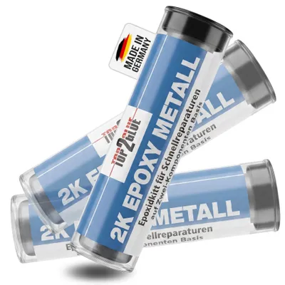 Produktbild von TOP2Glue Epoxy Stick - 2 Komponenten Kleber Knete - Epoxidkit 2k Kaltmetall extra stark, hochfest, wasserfest - Epoxidharz Kleber für Metall, Gusseisen, Edelstahl, Aluminium