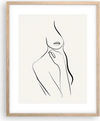 Produktbild von Gerahmtes Poster - Rahmen in heller Eiche - Frau Skizze Zeichnung - 40x50 cm - Wand Bild - Wanddeko - Wandbilder - Kunstposter - Wandposter - Bilderrahmen - Bilder - Kunstdruck - P2NPA40x50-5045