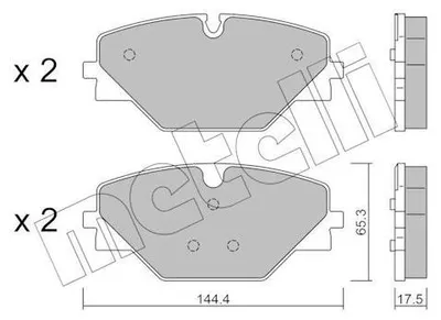 Produktbild von METELLI Bremsbelagsatz, Scheibenbremse x 22-1393-0