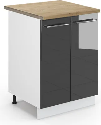 Immagine prodotto di Mobiletto base cucina Vicco Fame-Line Antracite lucido 60 cm , PL Rovere, Model 46180