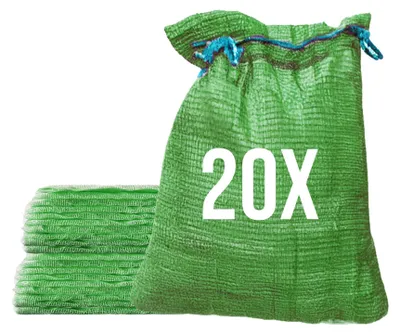 Produktbild von Bazko 20x Raschelsäcke 42x60 cm 15 kg | grün | Netzsäcke mit Zugband