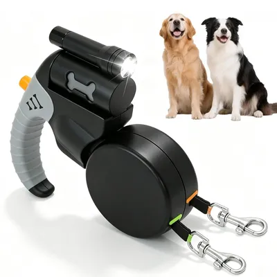 Produktbild von Verstellbare, ausziehbare Hundeleine für zwei Hunde, 3 Meter