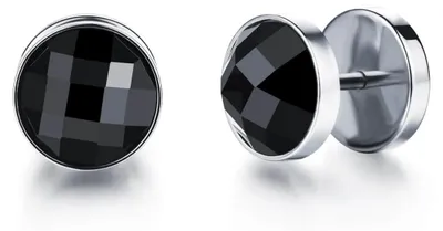 Produktbild von Fake Plugs Zirkonia schwarz: Ohrstecker Edelstahl