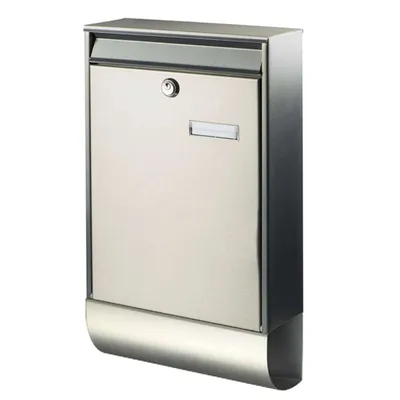 Image de BURG-WÄCHTER Boîte aux lettres Berlin-Set 37770 Ni avec compartiment pour les journaux et porte-nom, acier inoxydable, format d'introduction DIN C4