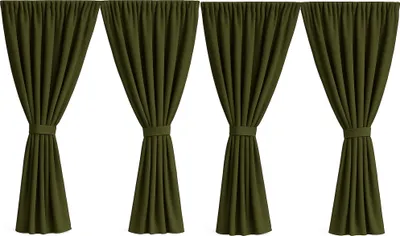 Produktbild von Gartenvorhang 4 Stück 155x200cm, Garten Vorhang Grün, Terrasse Vorhang, wasserdichter Außenvorhang, Außenvorhang, Balkon Vorhang