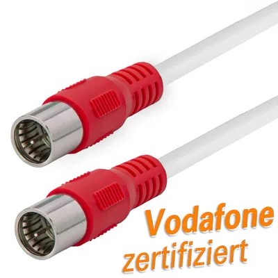 Produktbild von ORSEM Antennenkabel Vodafone Internet TV SAT Schnellstecker HD 4K KUPFER Koaxialkabel 2x Quick F-Stecker Fritzbox Router Anschlusskabel Weiß - 1,5 m