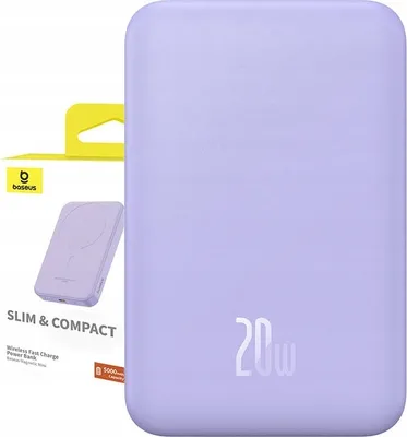 Produktbild von Powerbank Magnet Baseus 5000Mah 20W Drahtlos Lila Usb-C
