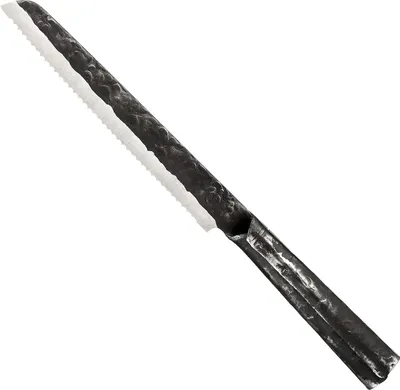 Immagine prodotto di coltello da pane in acciaio inox da 20 cm Fatto a mano - Manico unico - Confezione regalo in legno