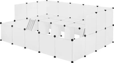 Produktbild von Famanu Tiergehege - Modulares Design für Hunde, Kaninchen und Meerschweinchen - Weiß