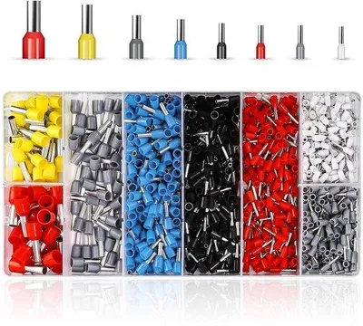 Obrázek produktu pro Sada elektrických konektorů, 1200 kusů – kabelové koncovky a krimpovací spojky – 0,5 mm² až 10 mm².