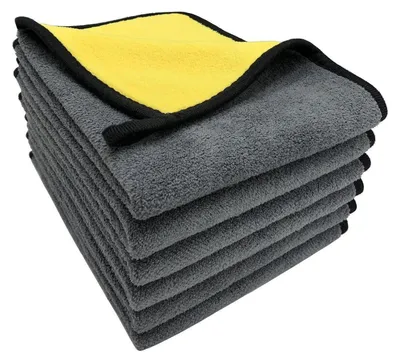 Produktbild von 6er Set Mikrofasertücher Autopflege 30x40cm Gelb