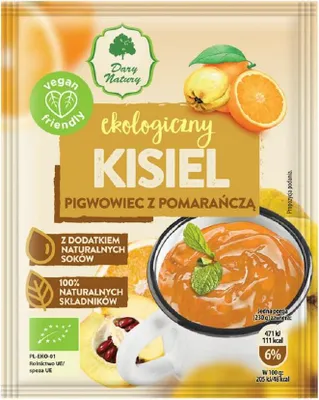 KISIEL INSTANT PIGWOWIEC Z POMARAŃCZĄ BEZGLUTENOWY BIO 30 g - DARY NATURY