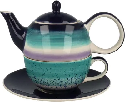 Produktbild von Tea-for-one-Set "Lenja" Keramik, 4-teilig Kanne: 0,4 l, Tasse: 0,2 l