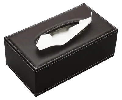 Produktbild von Rechteckige Kosmetiktücherbox Kunstleder Braun 10 x 5,5 x 4 Zoll
