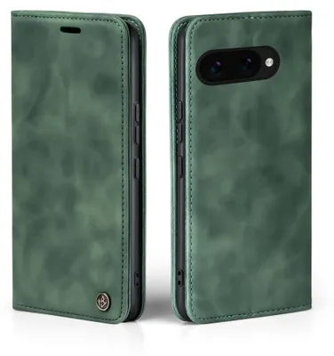 Produktbild von Handy Hülle für Google Pixel 9a Klapphülle Bookcase Flip Cover Handy Tasche Etui Farbe: Grün