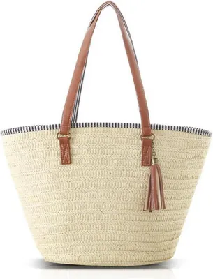 Produktbild von Pahajim Stroh Handtasche Damen Sommer Umhängetasche Strandtasche Boho Shopper
