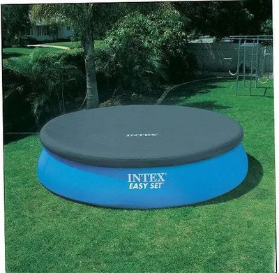 Image de Intex 28026 Couverture de piscine,bleue, Matériau : bâche en vinyle, 396x396x30 cm