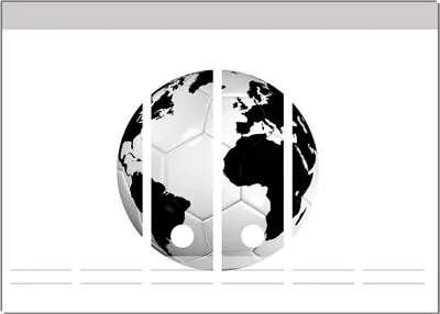 Produktbild von Wallario Ordnerrücken Sticker, selbstklebend für breite Ordner, 6 Stück, Motiv Planet Fußball