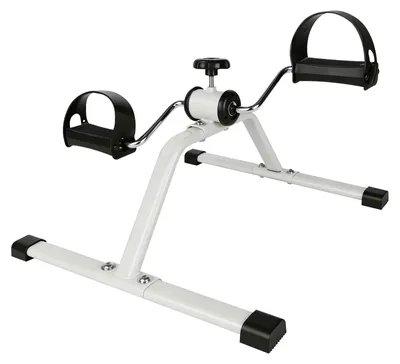 Image de Mini-vélo d'appartement - Entraîneur de pédalage - Pliable - Pour les bras et les jambes - Entraînement doux pour les articulations - Portable - Blanc