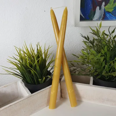Zdjęcie produktu dla Świece z wosku pszczelego, świece walcowe, zestaw 2 szt., ok. 30 cm, świece stołowe