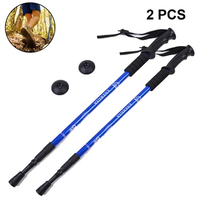Produktbild von Wanderstöcke Trekkingstöcke Nordic Walking Stöcke Leichte 135 cm Wanderstöcke fürs Trekking(Blau)