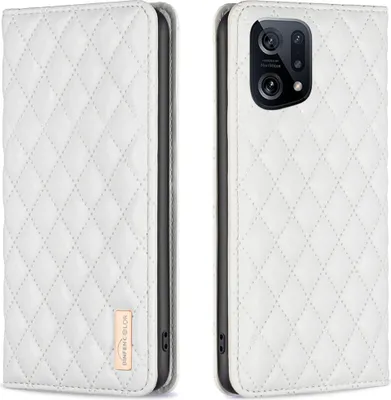 Produktbild von OPPO Find X5 Hülle, Elegant Bookstyle Flip Leder Kartenfächer Schutzhülle mit Ständer für OPPO Find X5 Weiß