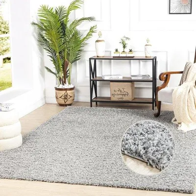 Productafbeelding van Famanu Shaggy Tapijt, modern design - grijs, 120 cm