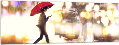 Produktbild von Bilder auf glas - Stadt Straße Nacht - 160x50cm - Glasbilder - Wandbilder - Kunstdruck - zum Aufhängen bereit - Wanddekoration aus Glas - Glas Bilder - Wandbild auf Glas - Einteilig - GAB160x50-4016