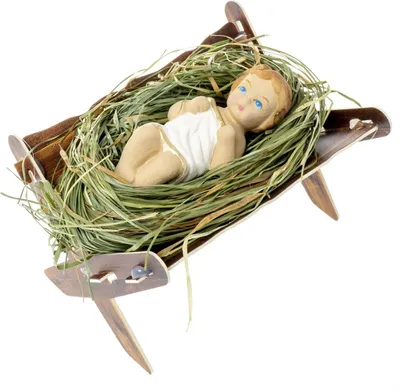 Image de Enfant Jésus dans la crèche, figurine de crèche de 11 cm