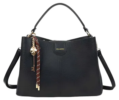 Produktbild von Gallantry, Damenhandtasche genarbt mit Schmuckdetail verstellbar, Schwarz