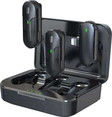 Image de Devia, Lot de 2 microphones de Lavalier sans fil Connecteur ENC Lightning, Noir