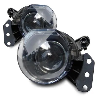 Productafbeelding van 2 stuks mistlampen met lens, zwart, links en rechts, voor BMW E60 / E61, modeljaren 2003-2007