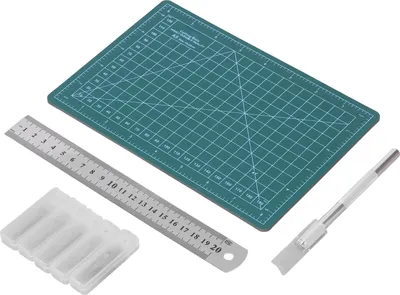 Obrázok produktu pre Podložka na rezanie látok A5 15x22cm Odolná plastová presná stupnica v palcoch mm Šijacia rezacia podložka s nožovými čepeľami Pravítko
