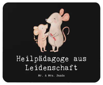 Produktbild von Mr. & Mrs. Panda Mousepad Heilpädagoge Leidenschaft - Schwarz - Geschenk, mousematte, Spruch, Ausbildung, pc, Mouse Pad, Lustig, Studium, Witzig, Mauspad, notebook
