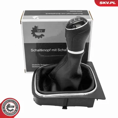 Produktbild von ESEN SKV Schaltknauf 6-Gang Schalthebelknauf Schwarz Kunststoff Synthetikleder für VW GOLF VI (5K1) Golf V Schrägheck (1K1) Golf VI Variant (AJ5)