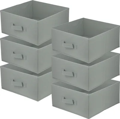 Produktbild von Lavita Storage Box | faltbare Aufbewahrung Boxen 31 x 31 x 15 cm | Schubladen-Organizer Box| Ordnungssysteme für Kleidung | Kleideraufbewahrung & Organisation | hellgrau | 6 stück