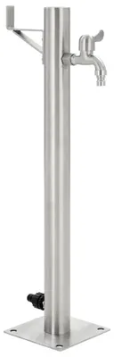 Produktbild von Garten-Wassersäule - Rund 65 cm - Edelstahl 304 - Außenwasserhahn - 1,27 cm Schlauchanschluss - Gartenbewässerung
