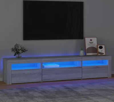 Produktbild von Maison Exclusive - TV-Schrank mit LED-Leuchten Grau Sonoma 195x35x40 cm