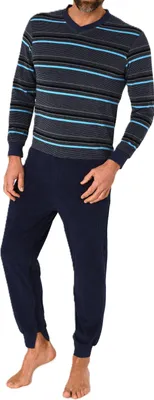 Produktbild von Herren Frottee Pflegeoverall Einteiler Schlafanzug mit Reissverschluss am Rücken und Bein ; blau , XXL