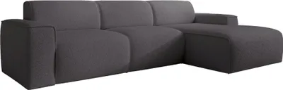 Produktbild von Selsey Bouvi – Ecksofa, Ottomane rechts, dunkelgrau, Bouclé