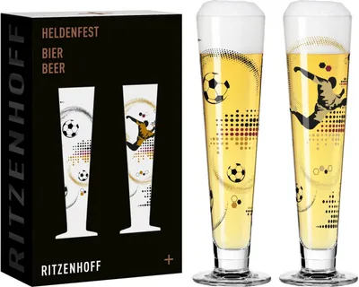 Immagine prodotto di Ritzenhoff Bierglas Heldenfest F24, 2er Set, Christine Kordes, Biergläser, Kristallglas, 385 ml, 6271001