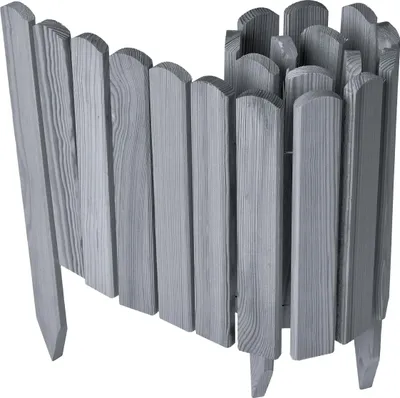 Produktbild von Garronda Beeteinfassung Holz Rollzaun Gartenzaun imprägniert Flexibler Rollborder Rasenkante  Länge: 100 cm (Grau, Höhe: 30 cm)