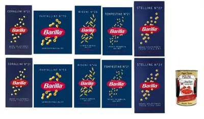 Produktbild von Barilla Pastina Mix 10x500g (Stelline Corallini Risoni Tempestine Farfalline) Vorratspack 5 kg – für Suppen & Kindergerichte, kochstabil al dente + Italian Gourmet polpa