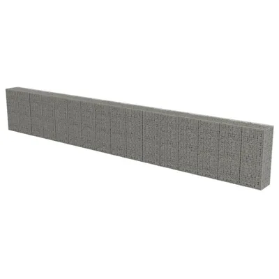 Produktbild von vidaXL Gabionenwand mit Abdeckung Verzinkter Stahl 900×50×150 cm