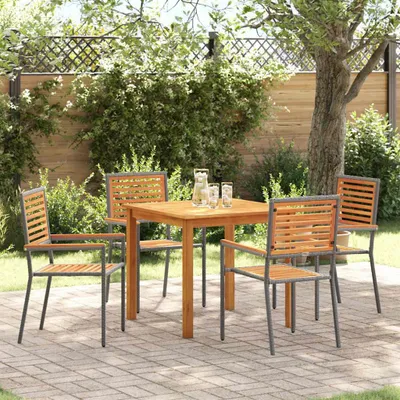 Produktbild von Design Gartenmöbel Set Balkonmöbel-Set Garten Essgruppe 5 pcs Grau Poly Rattan - Gartenmöbelgarnituren 2025 2094952 3parcel