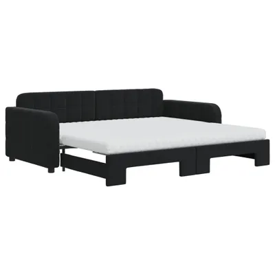 Immagine prodotto di vidaXL Divano letto estraibile con materasso Nero 90x190 cm Velluto